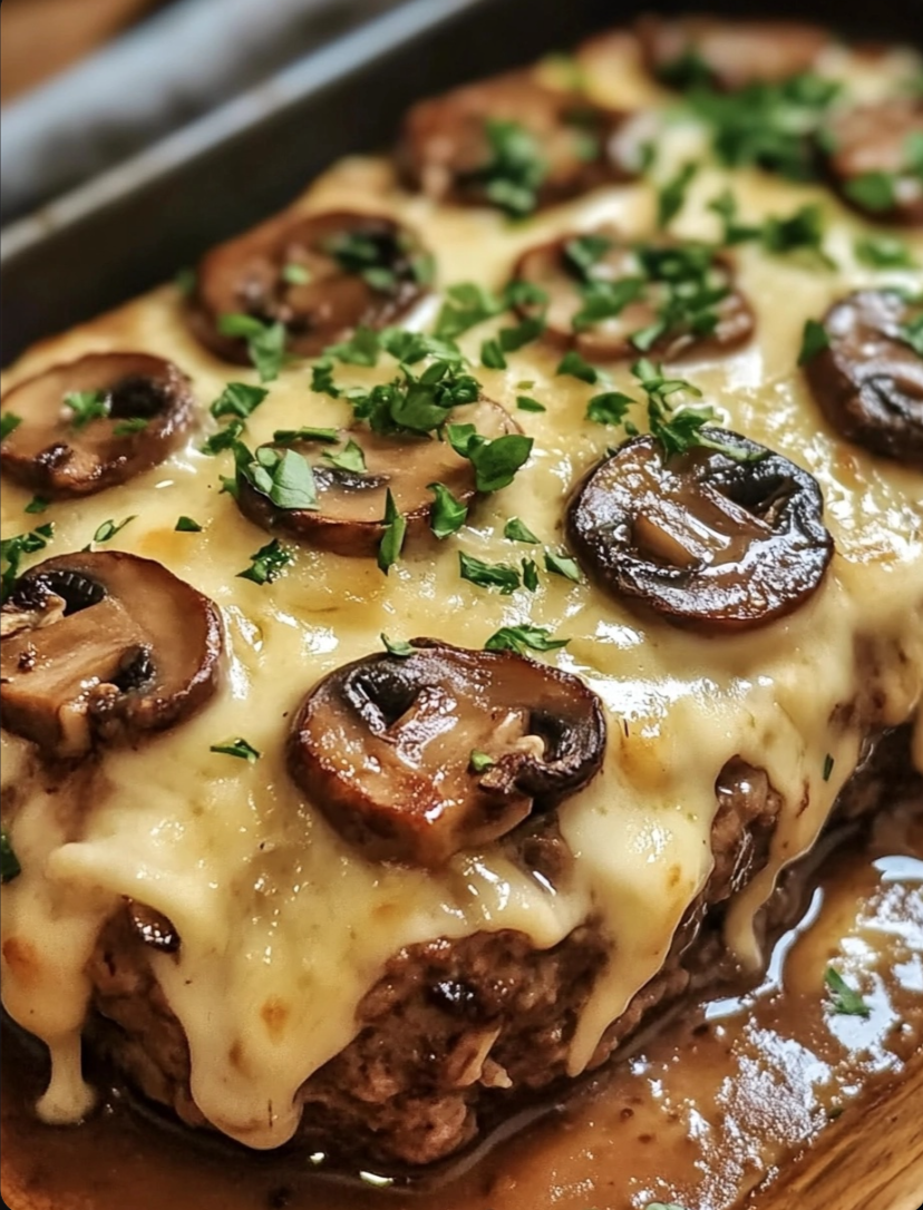 Mushroom Swiss Cheese Meatloaf