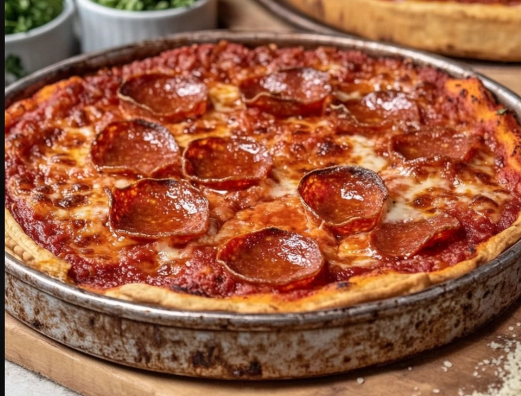 Chicago Deep Dish Pizza 🍕🧀