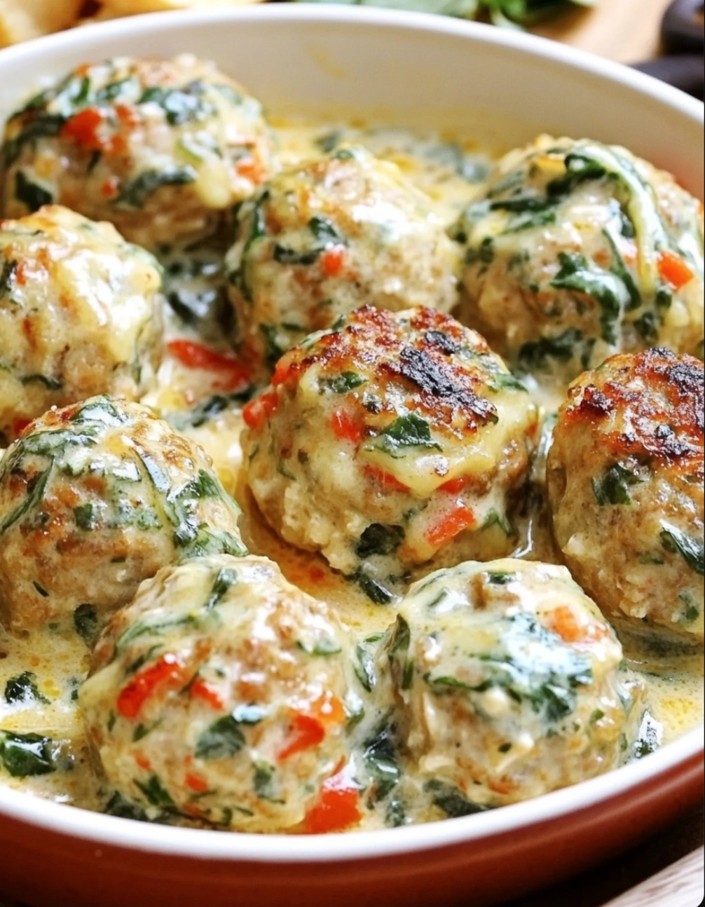 Chicken Meatballs with Creamy Parmesan Sauce (Laura Vitale's Recipe)