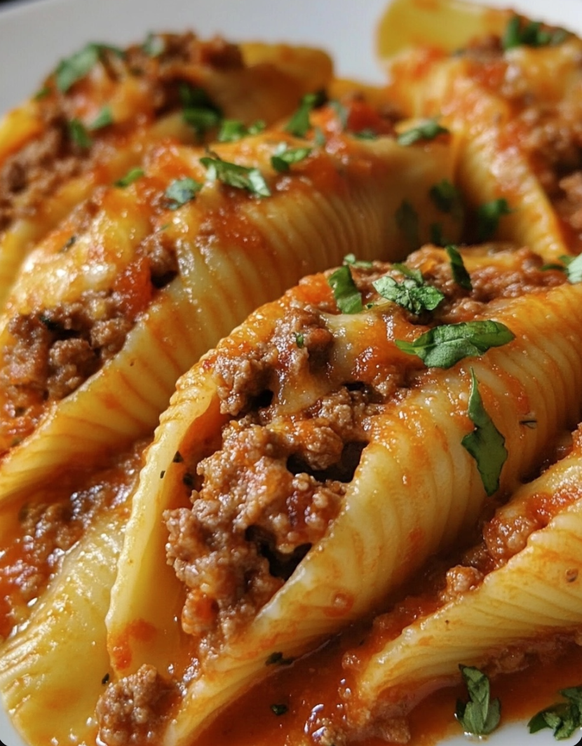 Stuffed Pasta Shells with Ground Beef