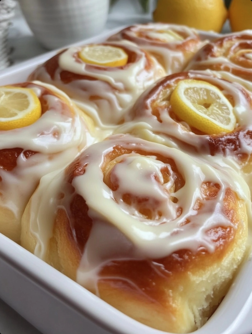 Soft and Fluffy Lemon Rolls with Lemon Curd and Lemon Cream Cheese Frosting