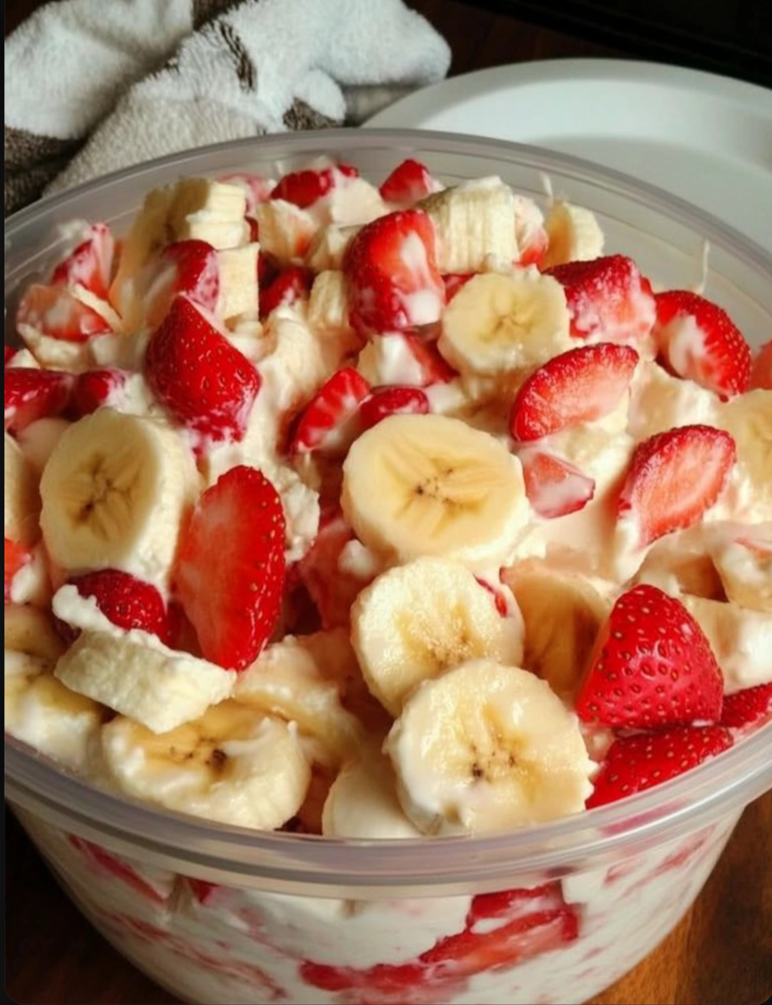 Strawberry Banana Cheesecake Salad 🍓🍌🥄