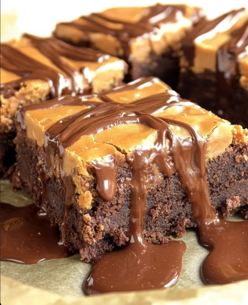 Reese's Stuffed Brownies 🍫🥜.