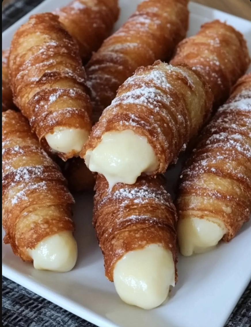 Italian Cream Stuffed Cannoncini 🇮🇹🥐.