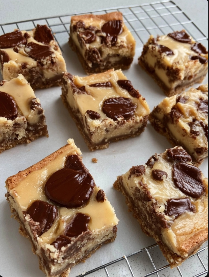 Turtle Cheesecake Bars,