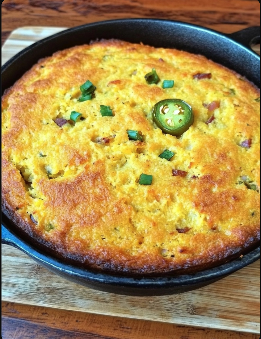 Cheddar Jalapeño Cornbread 🌽🧀🔥