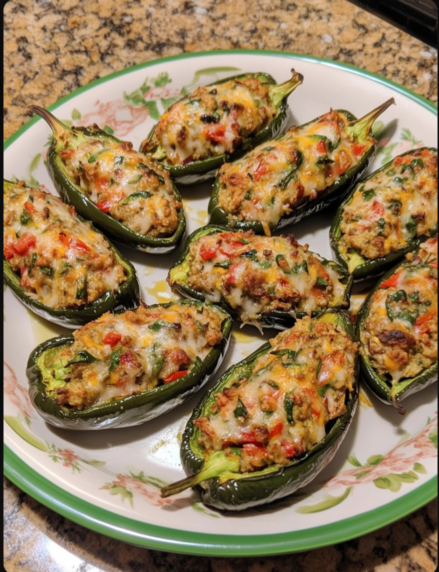 [Homemade] Stuffed Poblano Peppers 🌶️🧀✨.