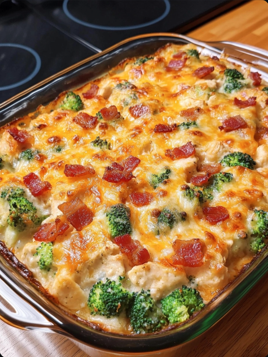 Chicken Bacon Ranch Broccoli Casserole