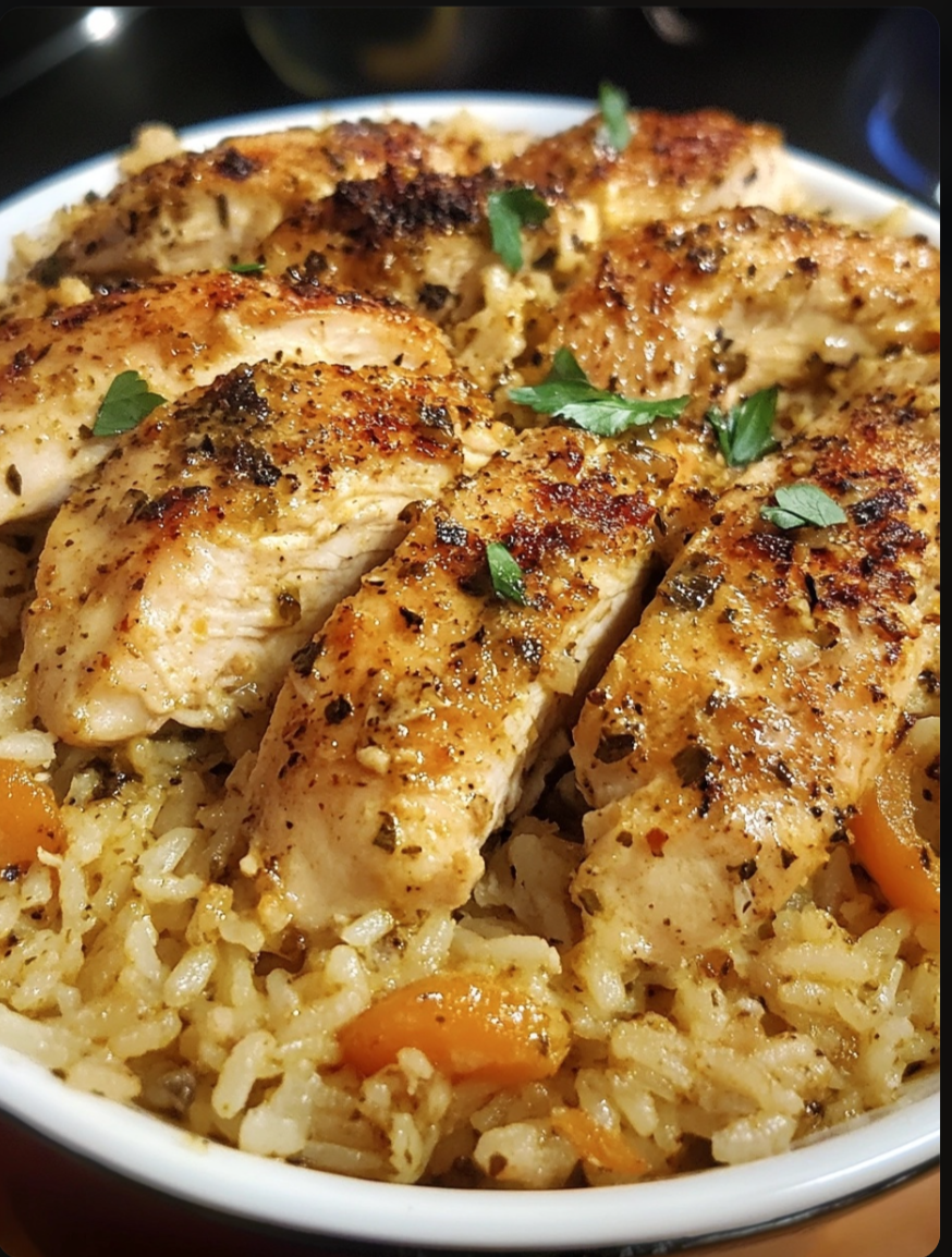 One-Pot Garlic Parmesan Chicken & Rice 🍗