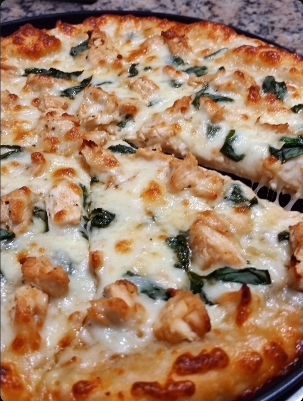 Homemade Chicken Alfredo Pizza