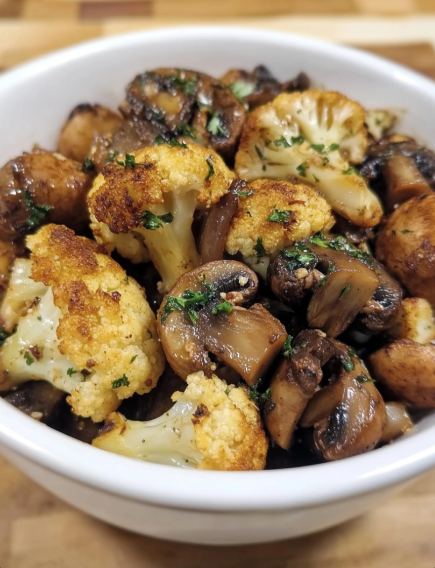 Garlic Cauliflower Mushroom Skillet