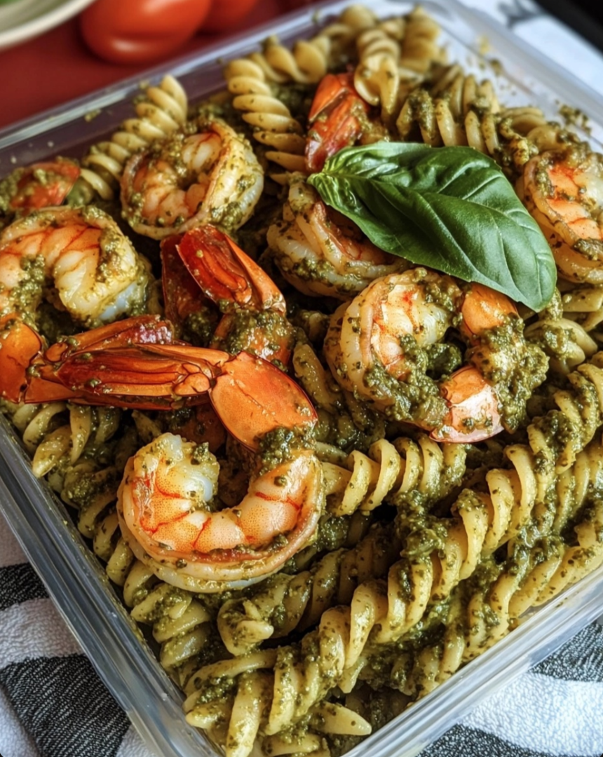 Basil Pesto Pasta & Shrimp