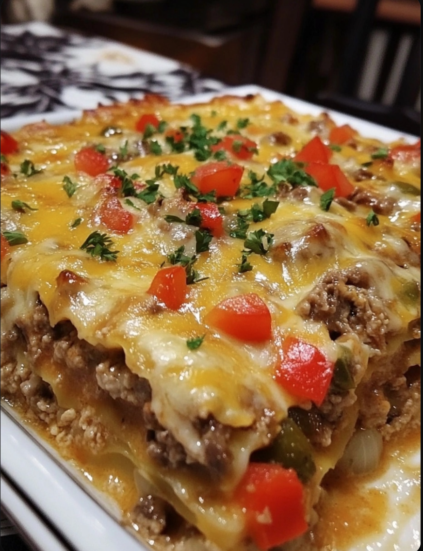 Taco Lasagna 🌮🧀🍽️.
