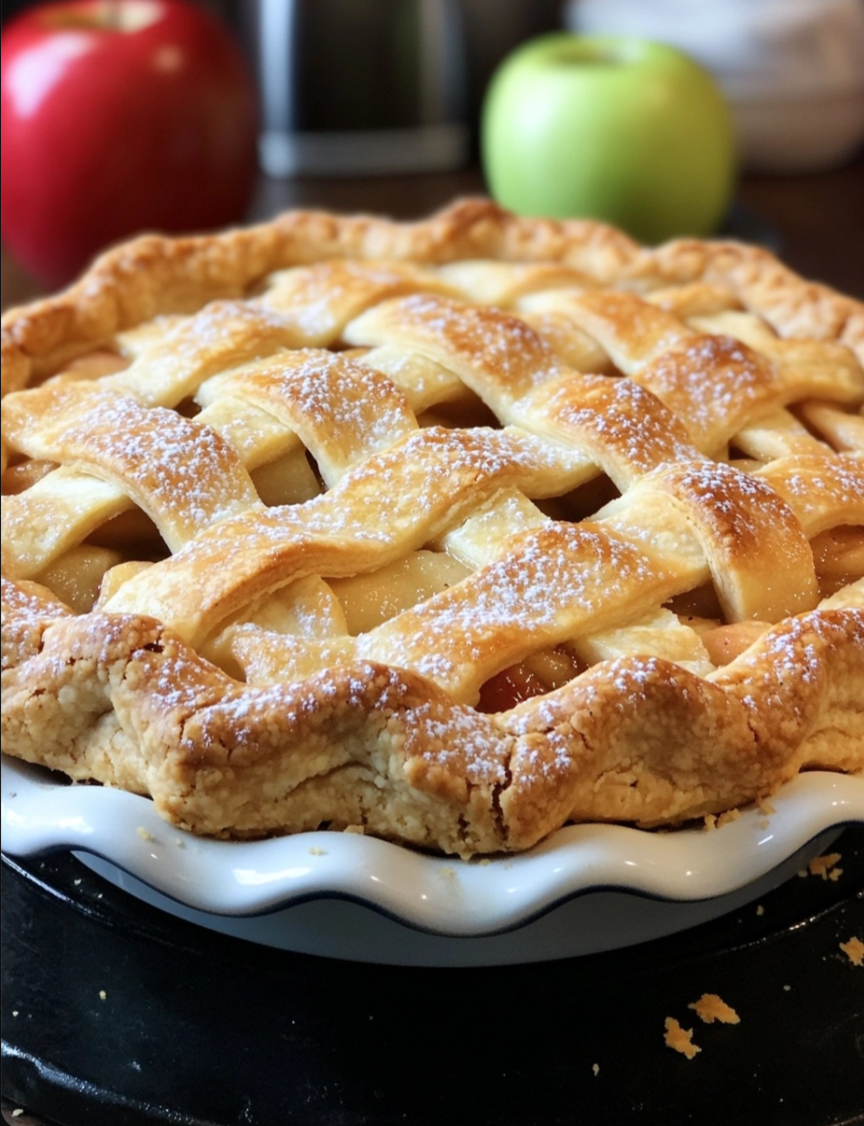 apple pie with sugar cookie crust