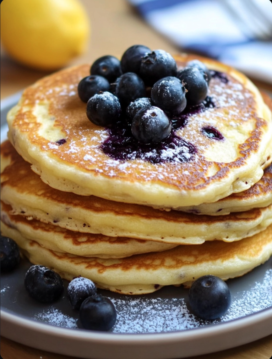 Blueberry Lemon Ricotta Pancakes,