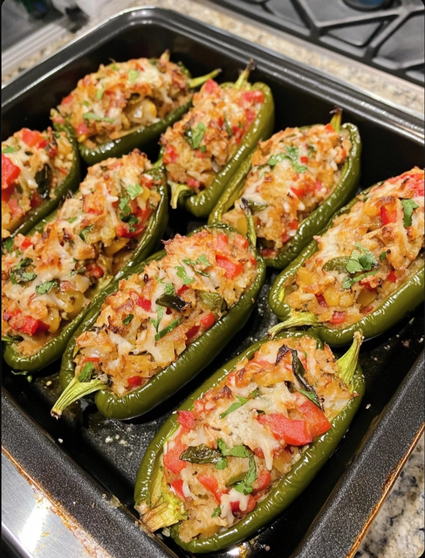 [Homemade] Stuffed Poblano Peppers 🌶️🧀✨.