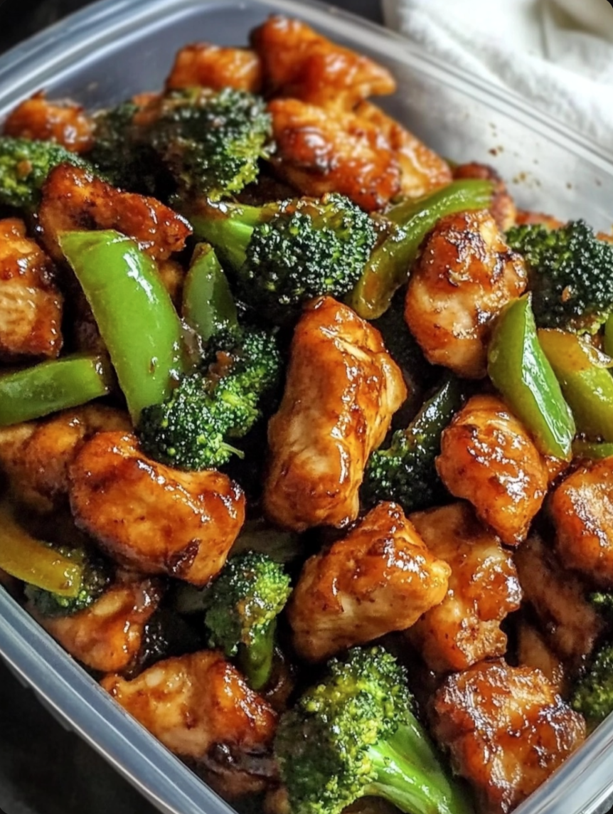 Mongolian Chicken with Broccoli and Green Peppers