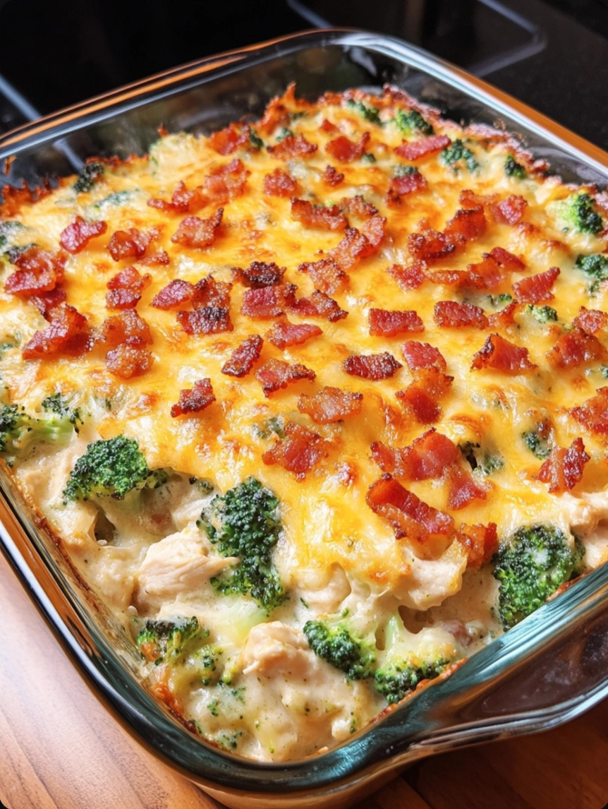 Chicken Bacon Ranch Broccoli Casserole