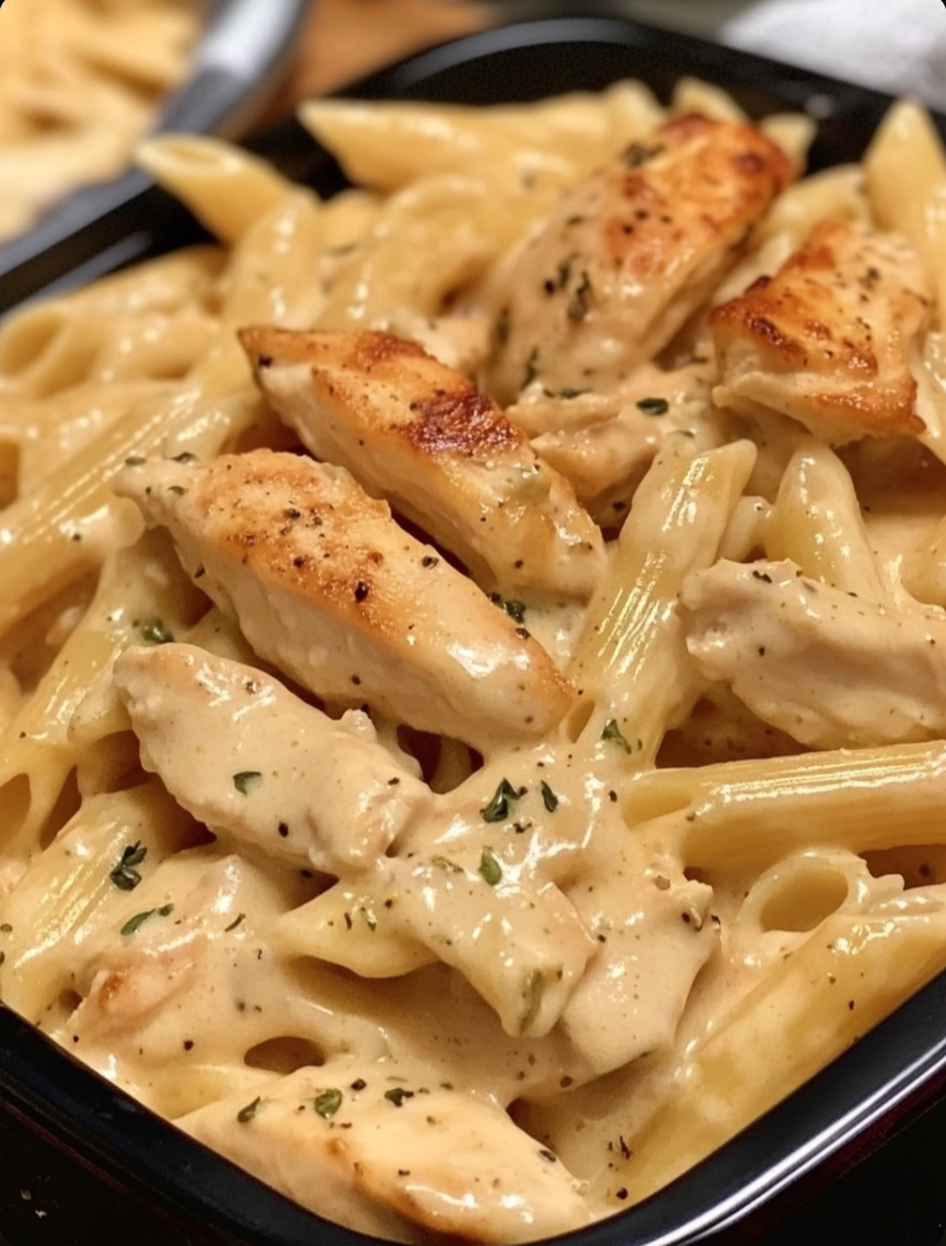Lazy Creamy Chicken Alfredo Pasta