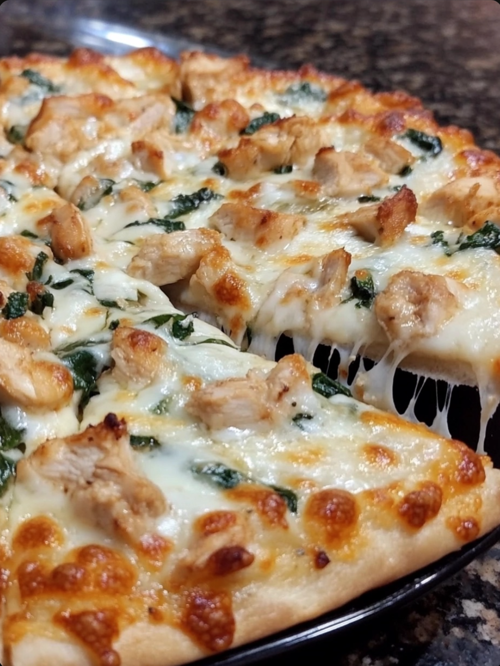 Homemade Chicken Alfredo Pizza