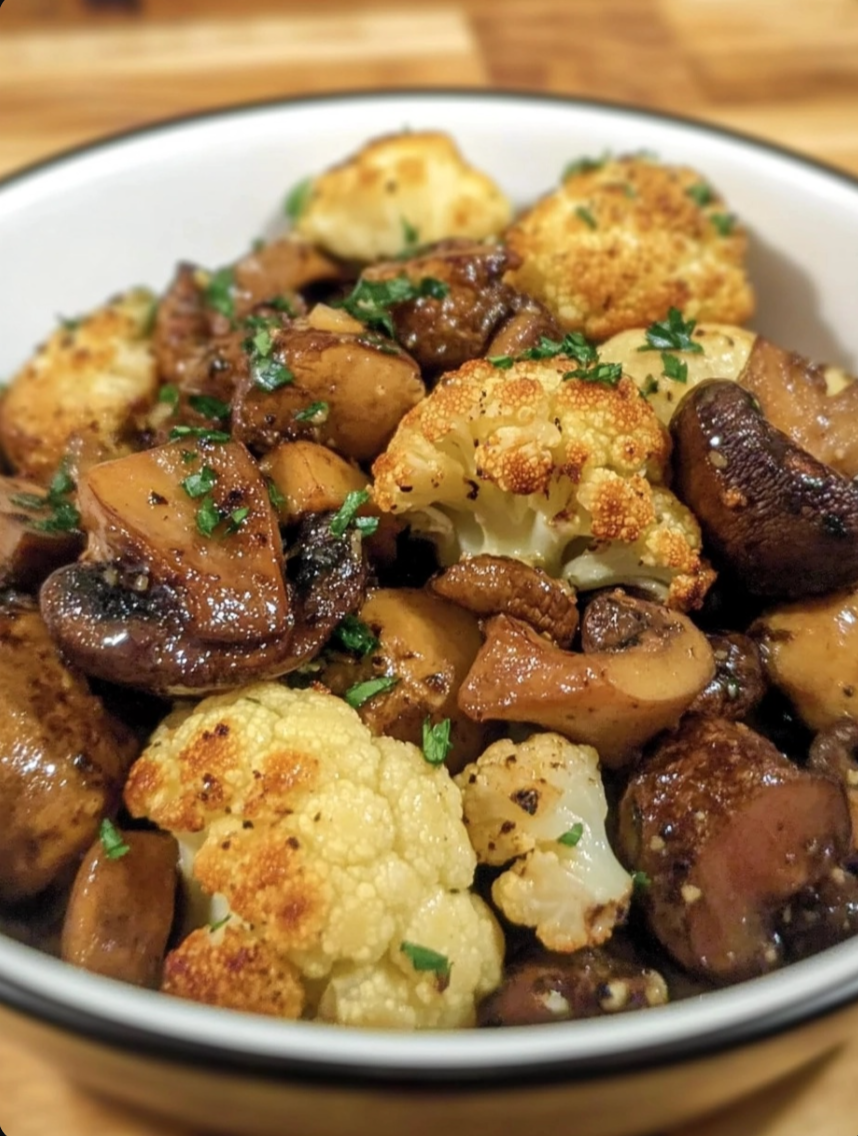 Garlic Cauliflower Mushroom Skillet