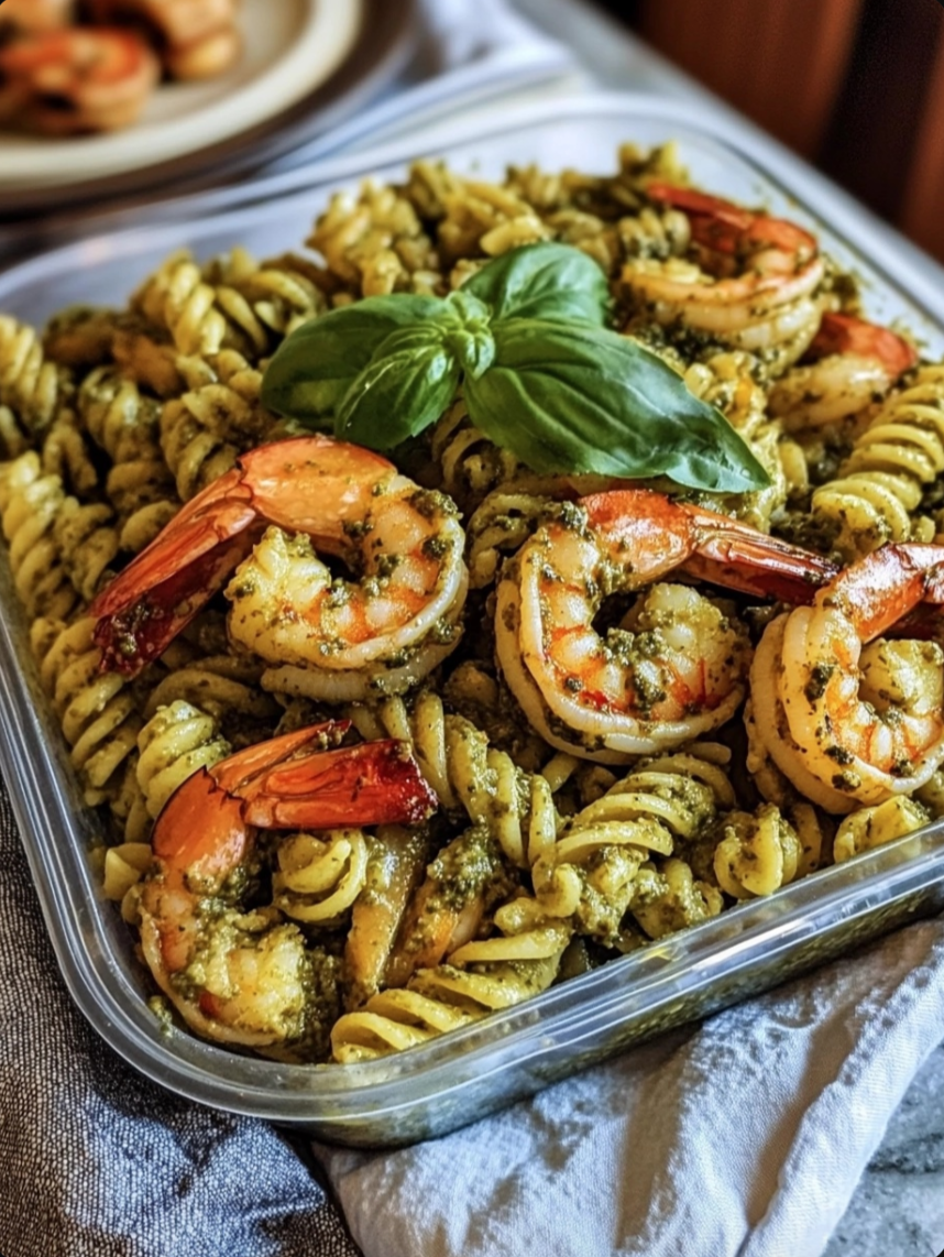 Basil Pesto Pasta & Shrimp