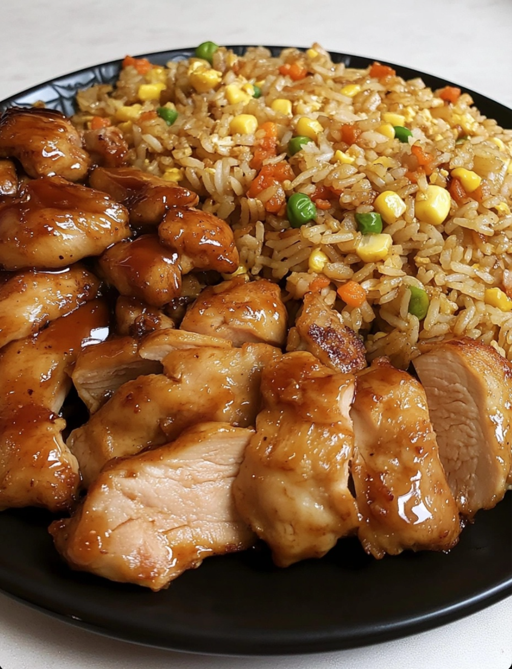 Mall teriyaki chicken and fried rice