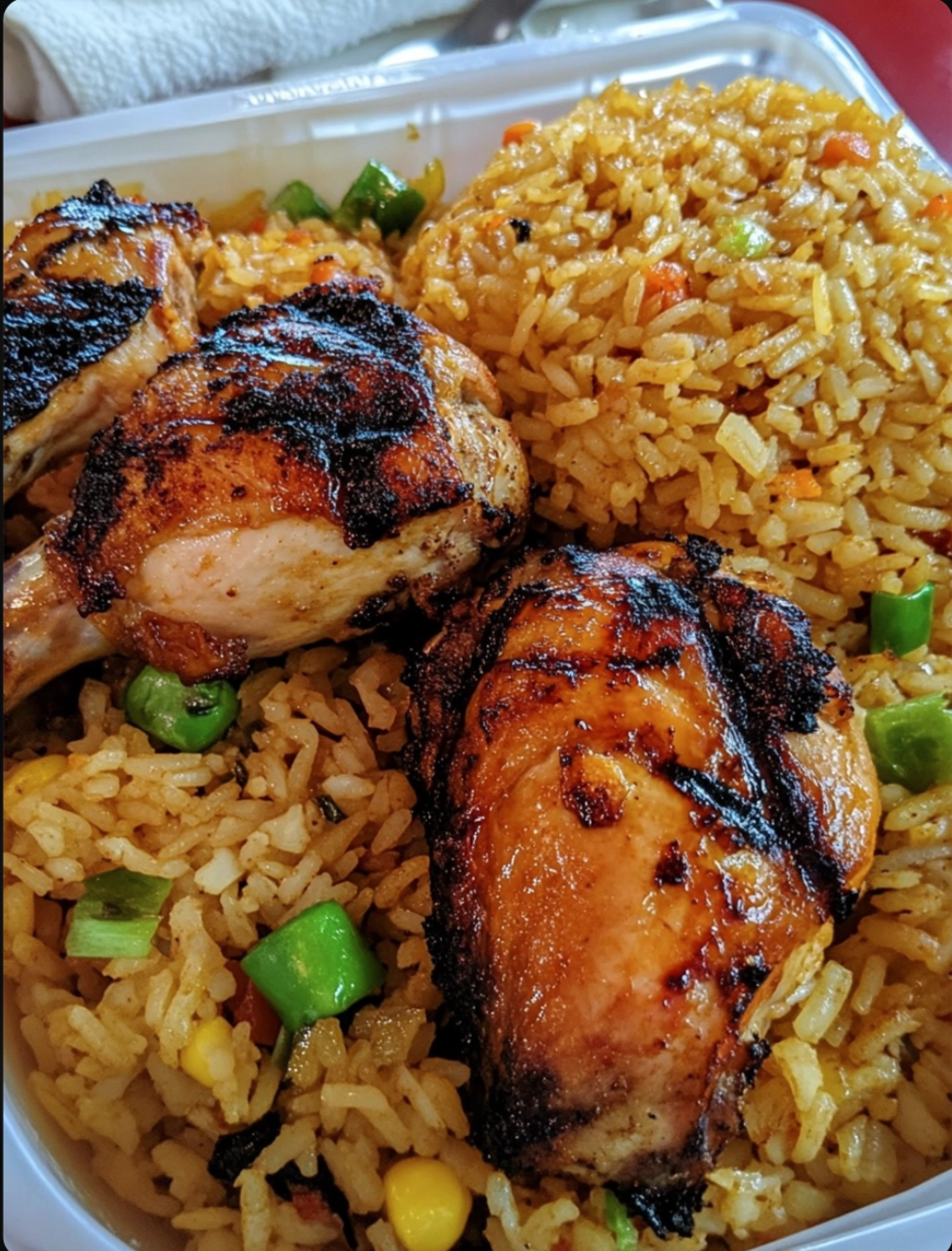 Peruvian Fried Rice and Charcoal Grilled Chicken