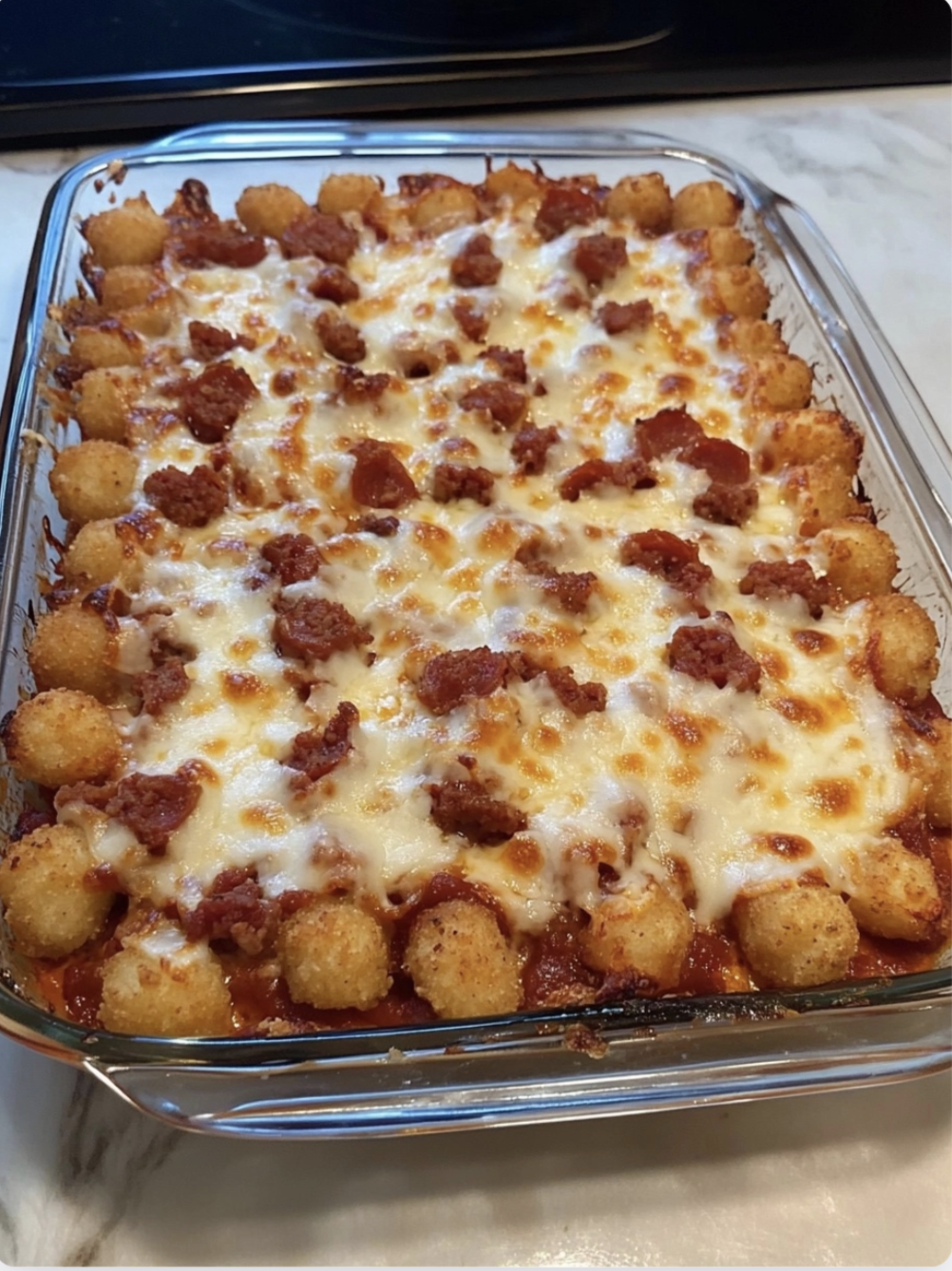 Tater Tot Pizza Casserole