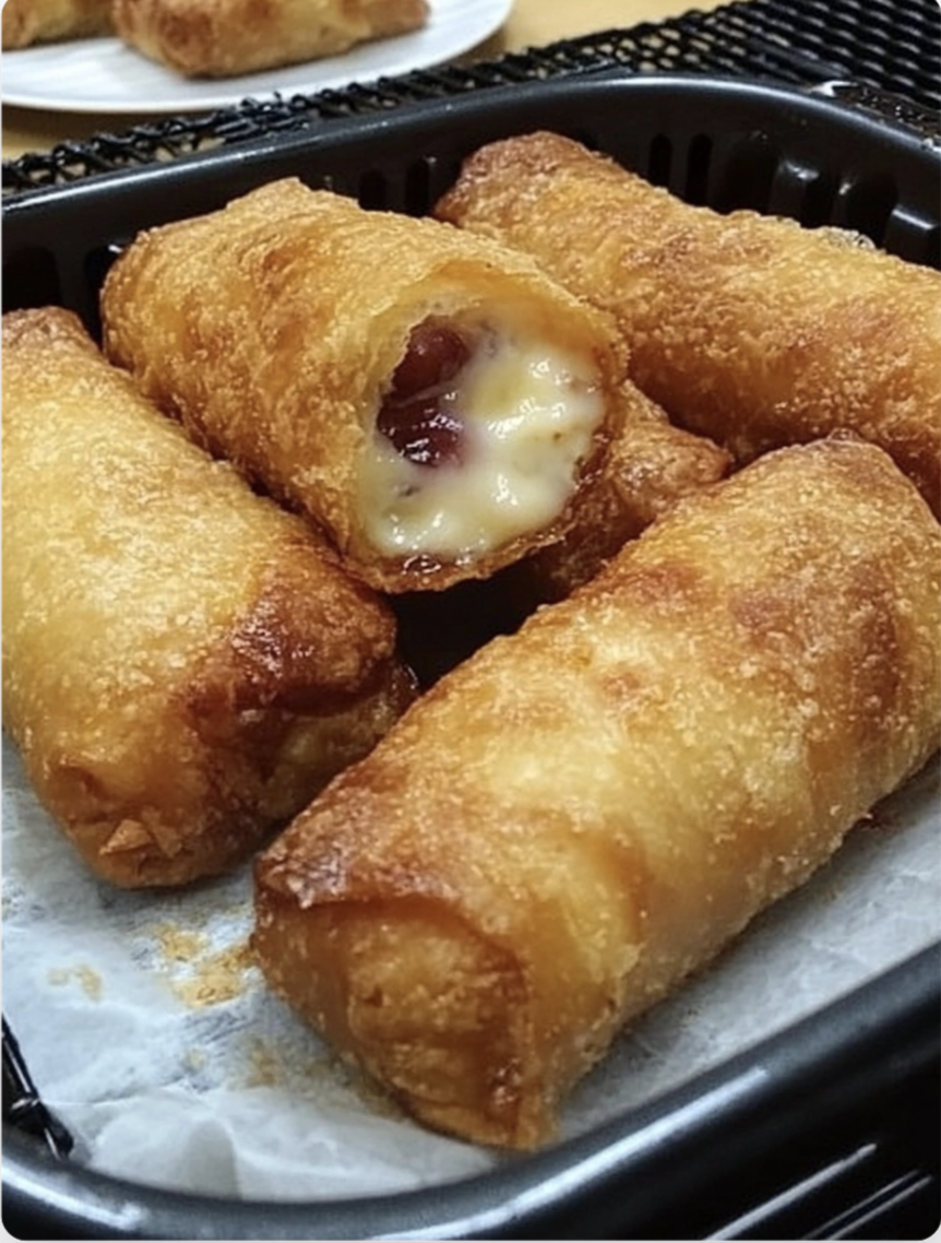 Air fryer cherry cheesecake egg rolls
