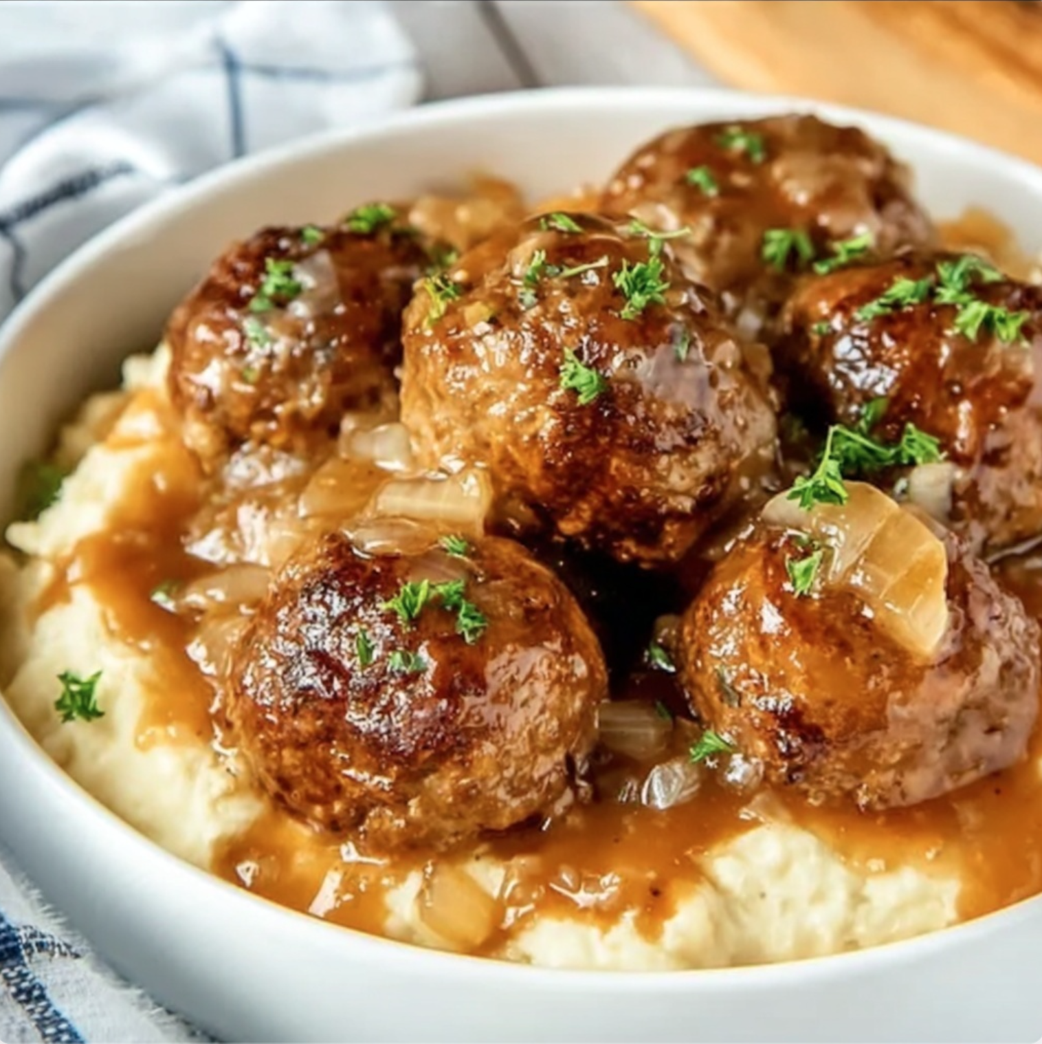 Crock Pot French Onion Meatballs